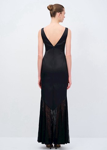 ADL siyah uzun elbise - Görsel 5