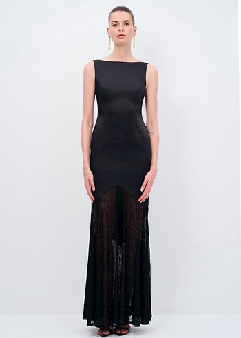 ADL siyah uzun elbise - Görsel 3