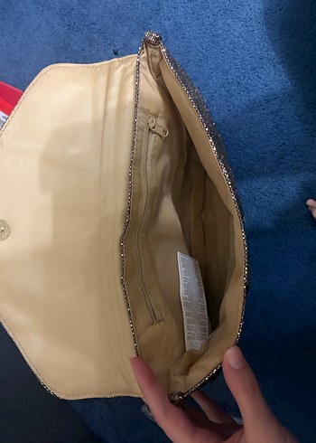 Altın Sarısı Parlak Pullu Kadın Çanta - Görsel 4