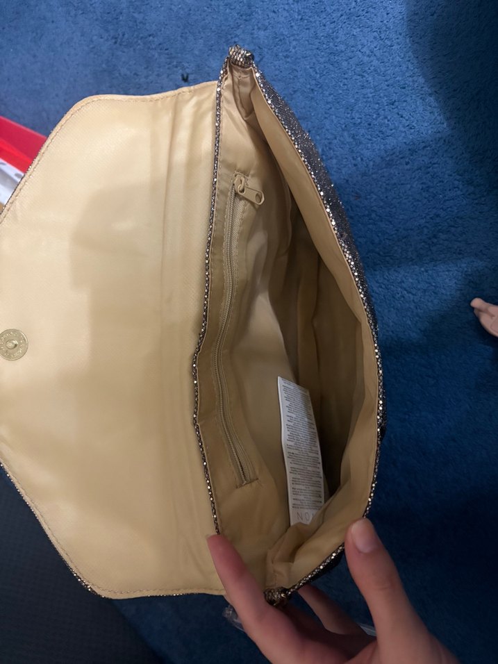 Altın Sarısı Parlak Pullu Kadın Çanta - Görsel 4