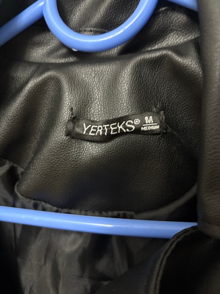 Siyah Deri Kadın Biker Ceket - Görsel 2