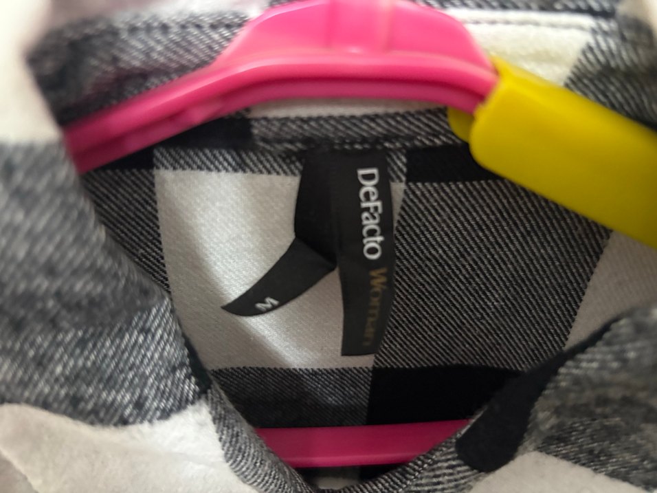 Siyah Beyaz Ekose Pamuklu Uzun Kollu Gömlek - Görsel 3