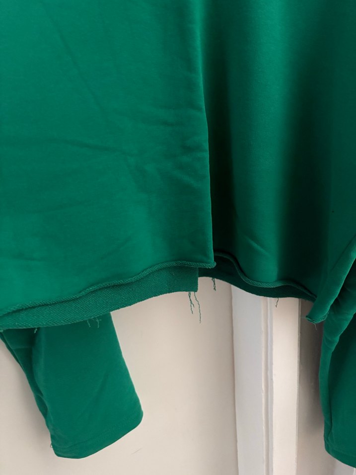 Yeşil Salaş Kadın Crop Sweatshirt - Görsel 2