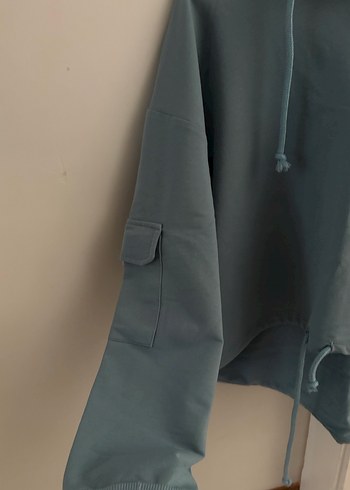 Grimsi/ Mavimsi Kapüşonlu Rahat Kesim Kadın Sweatshirt - Görsel 4