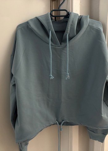 Grimsi/ Mavimsi Kapüşonlu Rahat Kesim Kadın Sweatshirt - Görsel 3