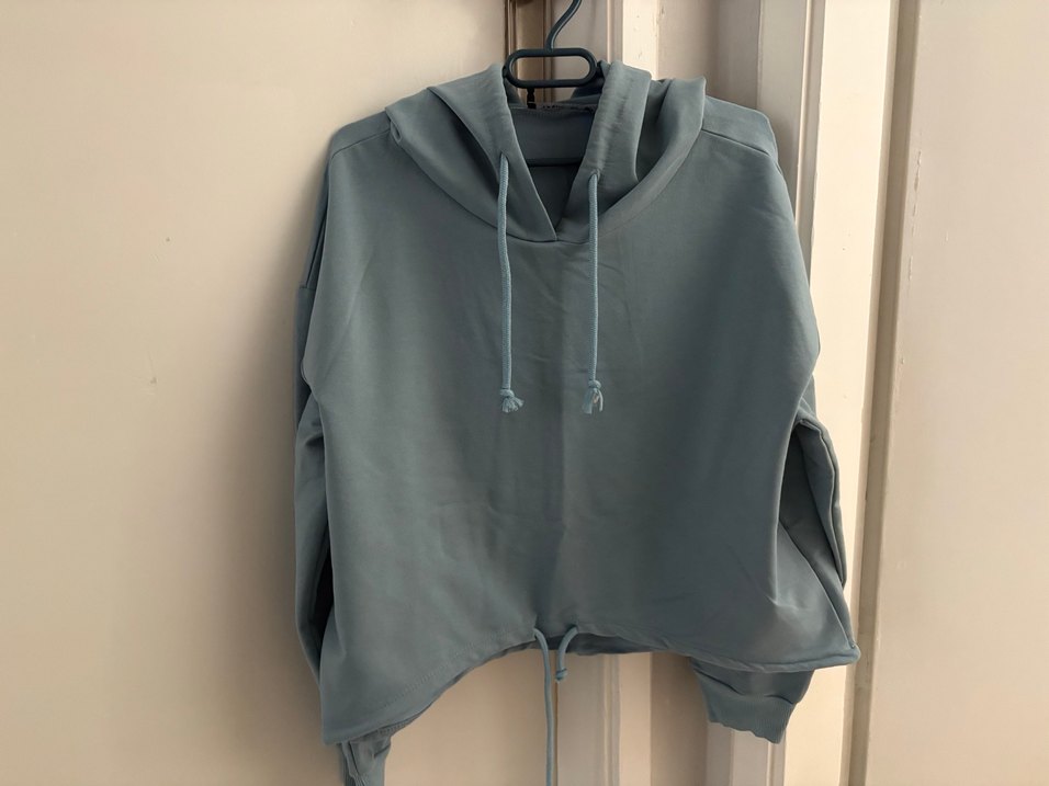 Grimsi/ Mavimsi Kapüşonlu Rahat Kesim Kadın Sweatshirt - Görsel 3