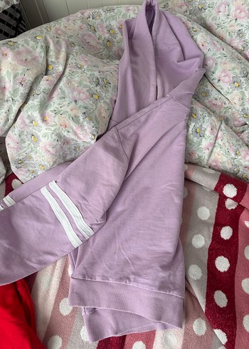 Lila Kapüşonlu Brooklyn Baskılı Crop Sweatshirt - Görsel 4