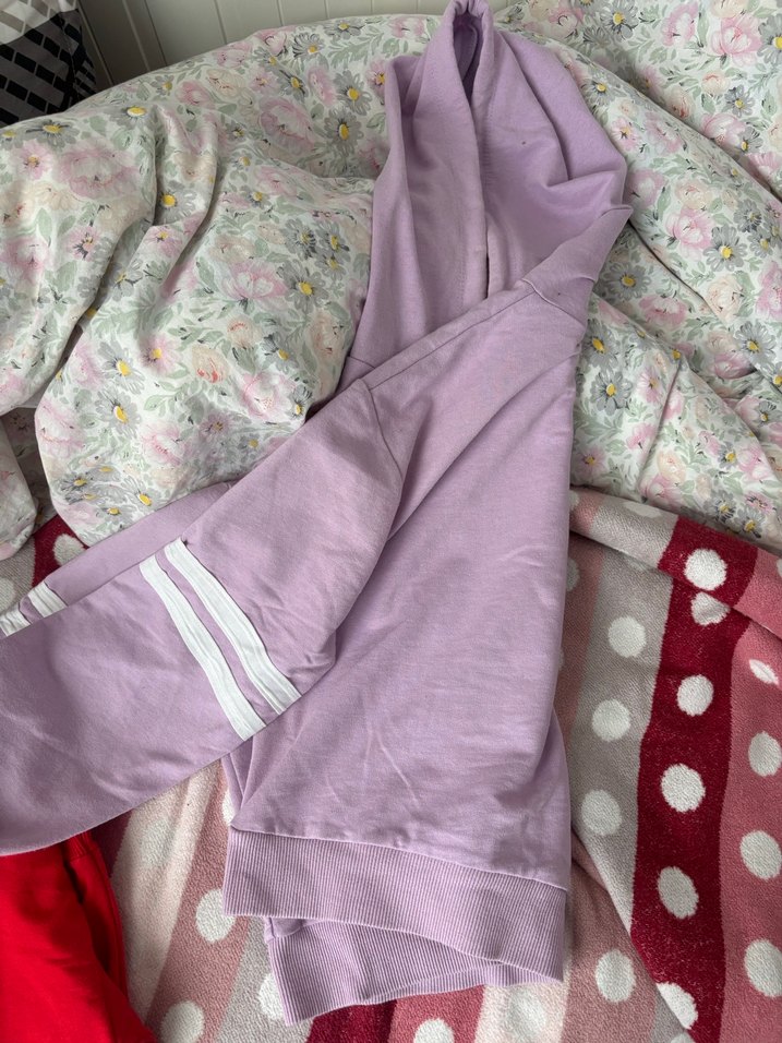 Lila Kapüşonlu Brooklyn Baskılı Crop Sweatshirt - Görsel 4