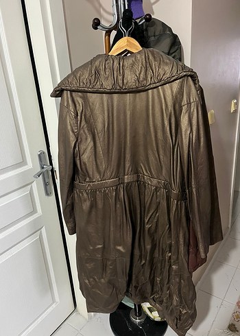 Kahverengi %100 Deri Uzun Kaban - Görsel 3