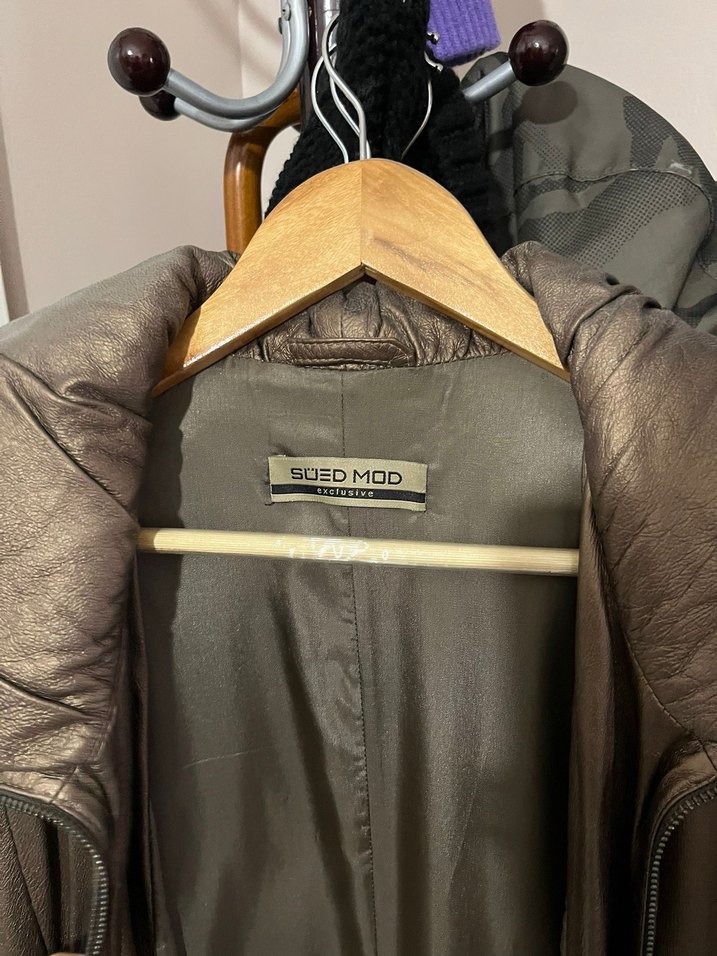 Kahverengi %100 Deri Uzun Kaban - Görsel 2