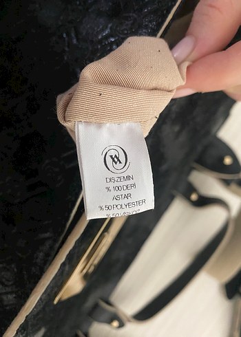 Vakko Klasik Siyah Deri Kadın Çanta - Görsel 7