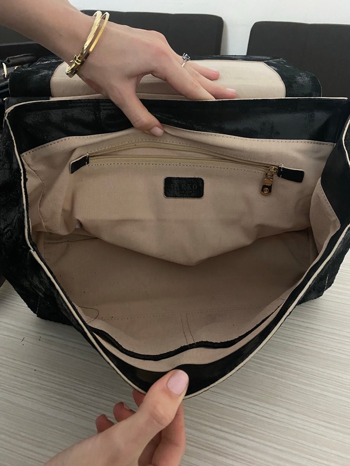 Vakko Klasik Siyah Deri Kadın Çanta - Görsel 5