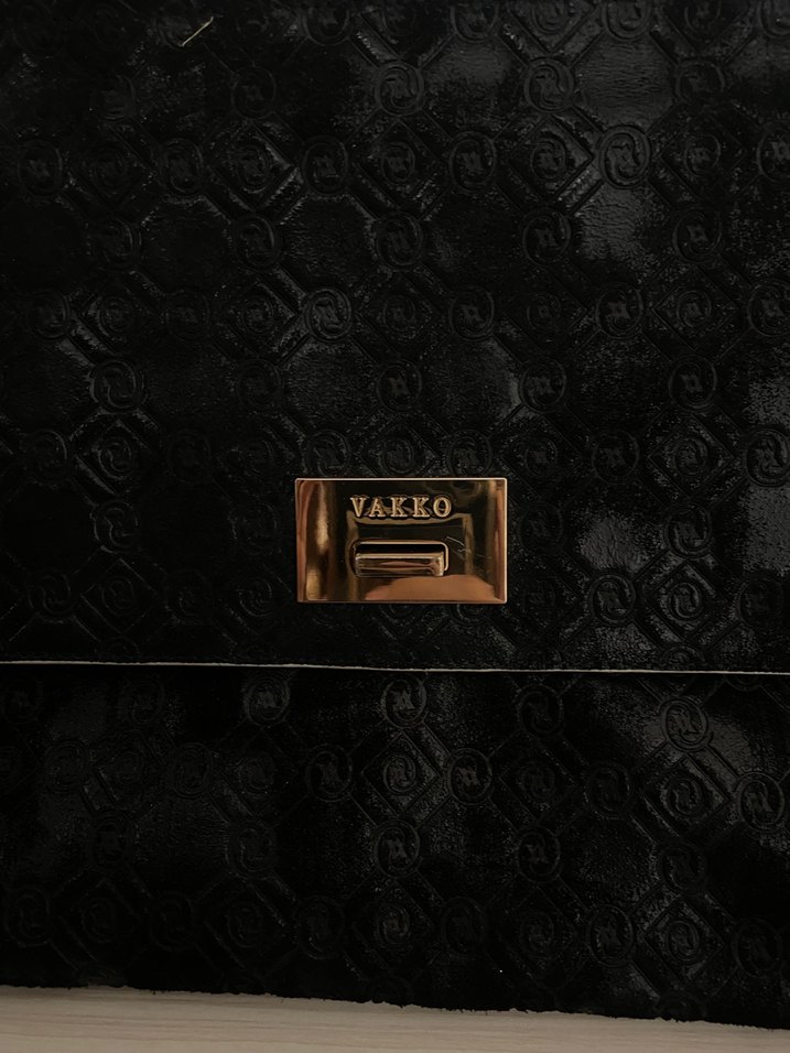 Vakko Klasik Siyah Deri Kadın Çanta - Görsel 3