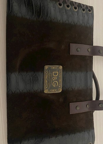 D&G Siyah Yılan Desenli Deri Gotik Kadın Çanta - Görsel 5