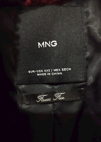 Mango Bordo Midi Boy Peluş Kadın Kaban