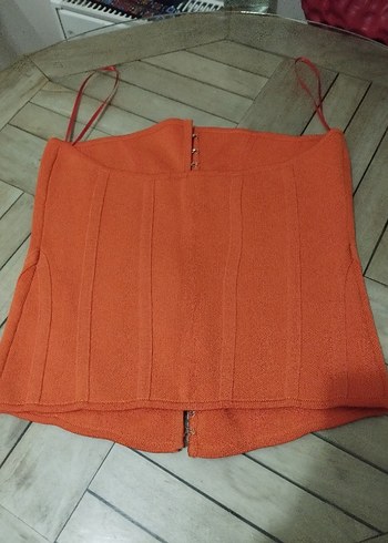 Turuncu Örgü Strappy Büstiyer - Görsel 3