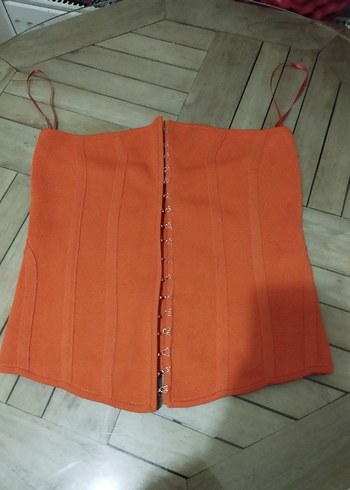 Turuncu Örgü Strappy Büstiyer - Görsel 2