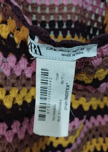 Çok Renkli Bohem Örgü Mini Elbise - Görsel 3