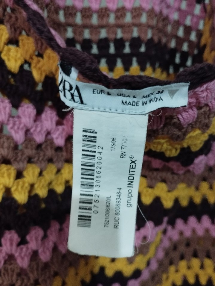 Çok Renkli Bohem Örgü Mini Elbise - Görsel 3