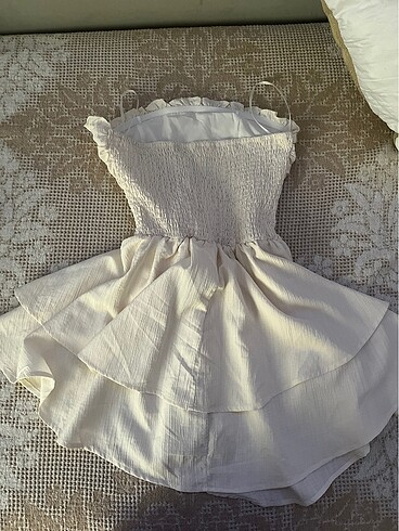 Sheinside Shein Beyaz mini straplez elbise