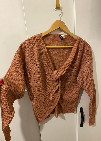 H&M Vizon Orgu Drapeli Kisa Triko Hirka
