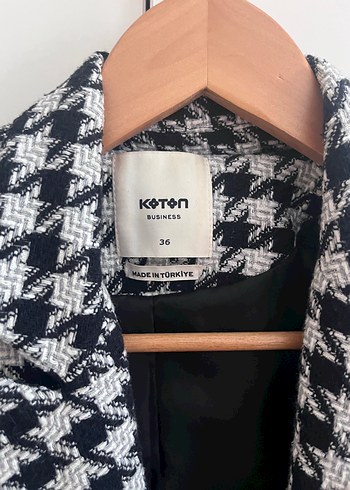 Koton Siyah Beyaz Houndstooth Blazer