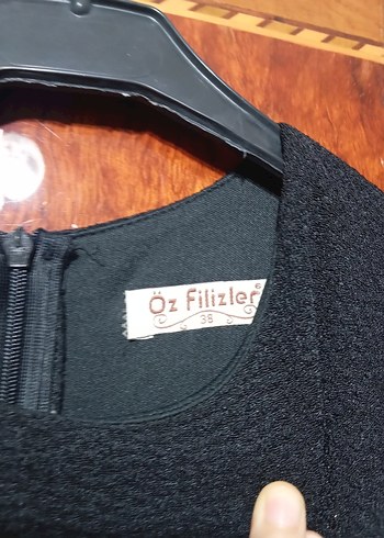 Bordo Siyah Uzun Kollu Abiye Elbise - Görsel 5