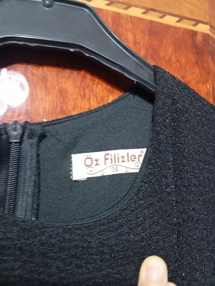 Bordo Siyah Uzun Kollu Abiye Elbise - Görsel 5