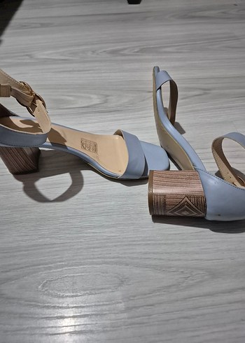 turkuaz tek bantlı Topuklu Kadın Ayakkabı - Görsel 7