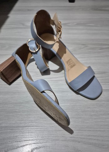 turkuaz tek bantlı Topuklu Kadın Ayakkabı - Görsel 5