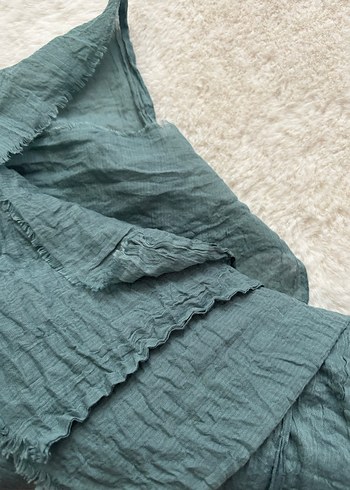 bambu turkuaz şal - Görsel 3