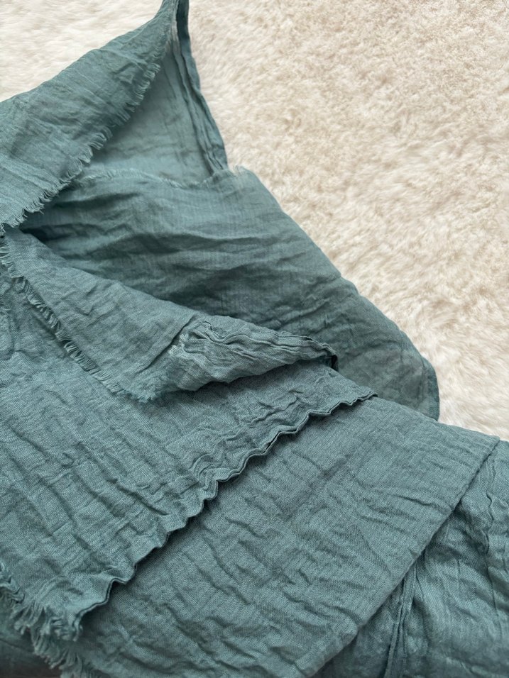 bambu turkuaz şal - Görsel 3