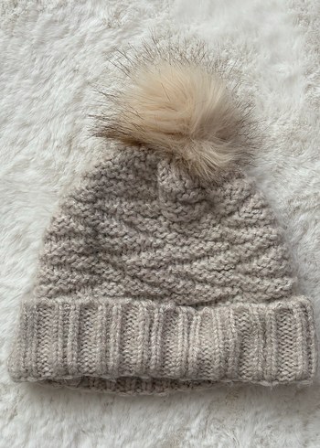 defacto Kadın Bej Kürklü Örgü Bere - Görsel 4