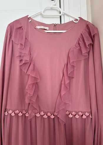 Pembe Uzun Bohem Elbise - Görsel 2