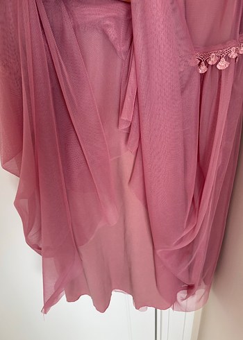 Pembe Uzun Bohem Elbise - Görsel 5