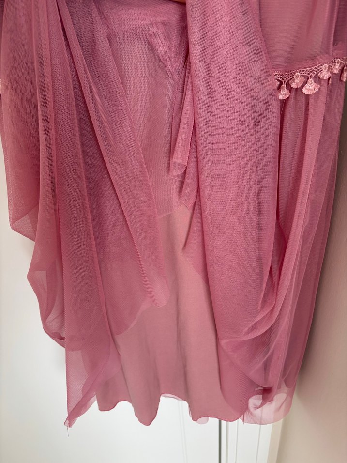 Pembe Uzun Bohem Elbise - Görsel 5