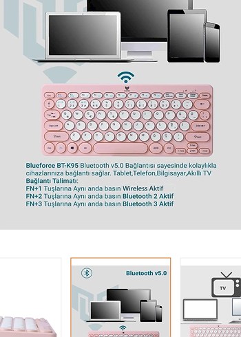 blueforce pembe klavye - Görsel 2