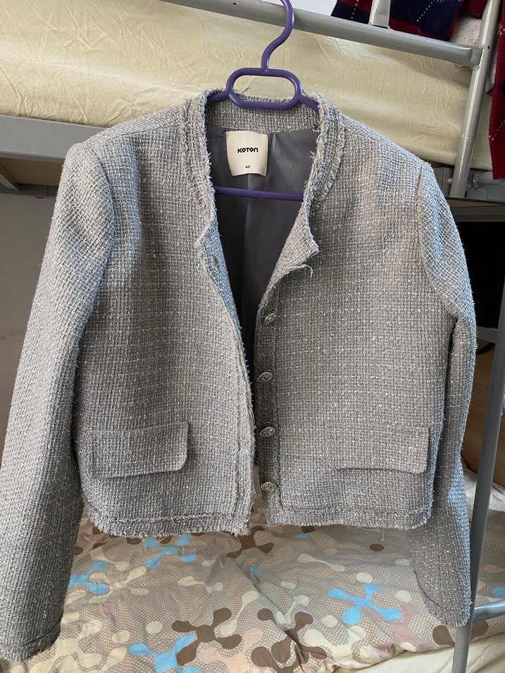 Gri Düğmeli Midi Kadın Kaban - Görsel 3