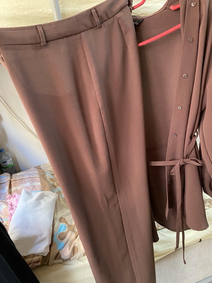 Kadın Uzun Kahverengi Takım - Görsel 5