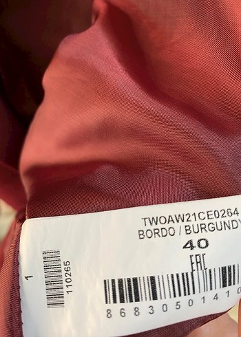 Bordo Düğmeli Kadın Blazer Ceket - Görsel 3