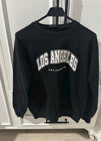Siyah Baskılı Kadın Sweatshirt