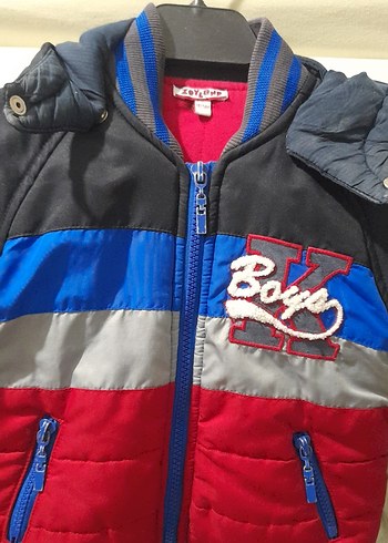 Erkek Çocuk Renkli Fermuarlı mont ceket - Görsel 2