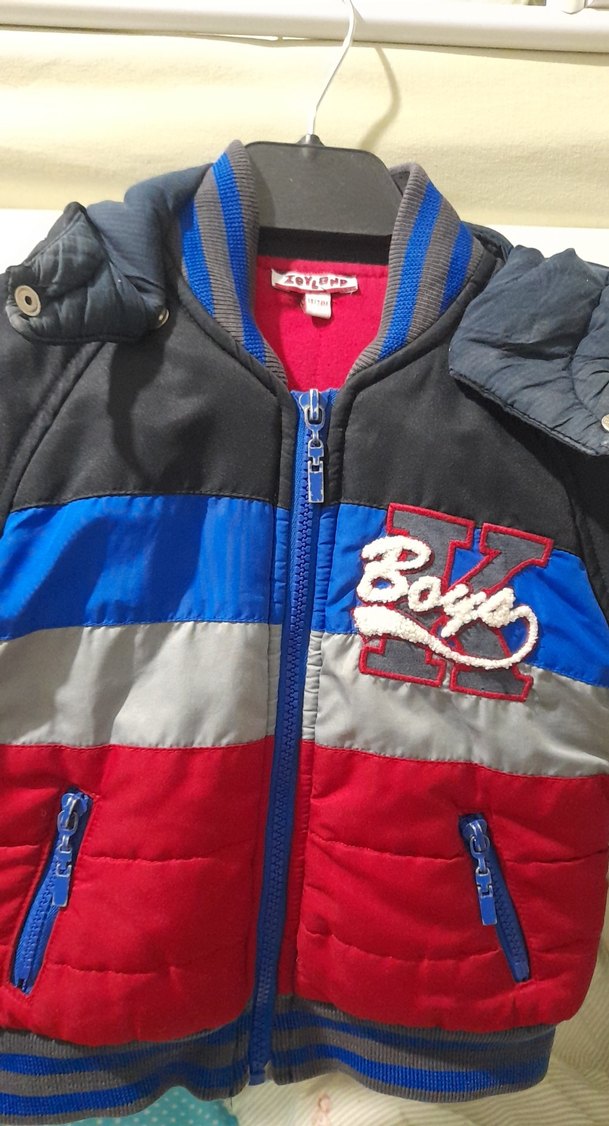 Erkek Çocuk Renkli Fermuarlı mont ceket - Görsel 2