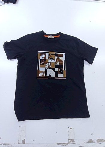 Erkek Siyah Grafik Baskılı Kısa Kollu Tişört - Görsel 2