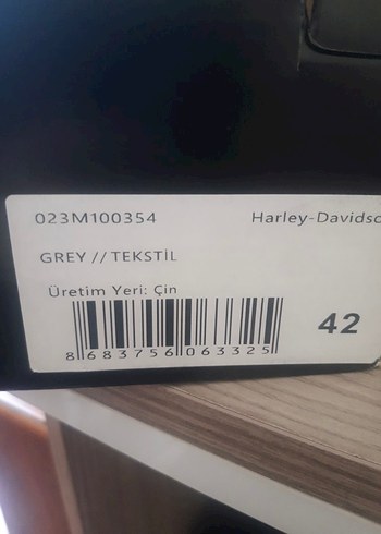 42 Beden Harley Davidson Gri Baskılı Erkek Spor Ayakkabı