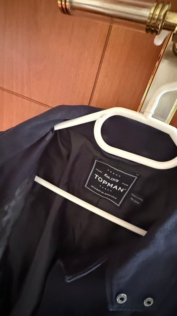 Düğmeli Siyah Midi erkek Trençkot - Görsel 3