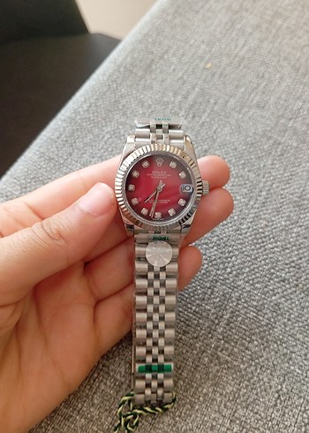 Rolex Kadın Klasik Kırmızı Kol Saati