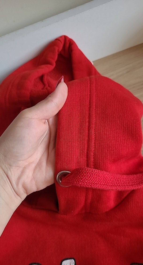 Kırmızı Kapüşonlu Baskılı Sweatshirt - Görsel 2