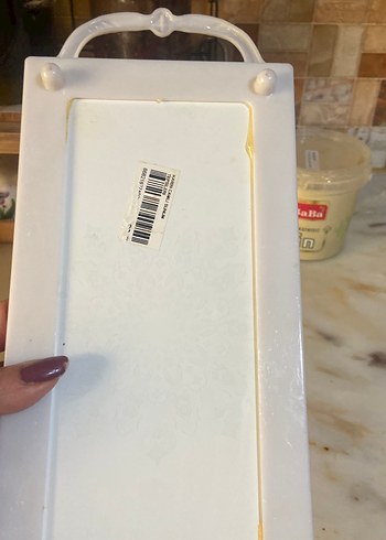  Beden Mavi Desenli Dekoratif Tepsi iki fincanlık