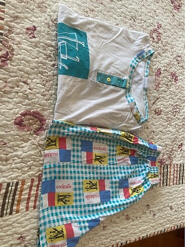 40 Beden Şort pjama takım